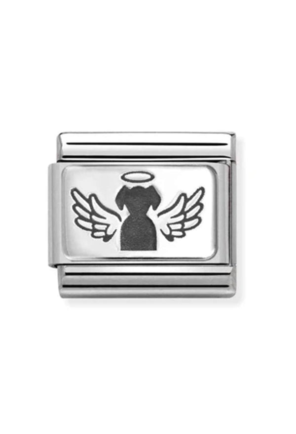 Nomination Composable Classic Link PLATES ANGEL DOG in Steel and 925 Silver