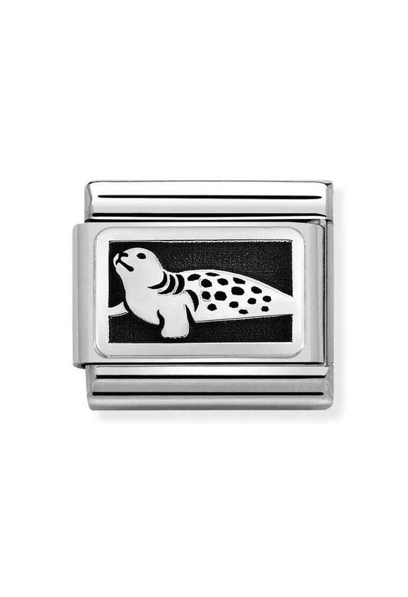 Nomination Composable Classic Link PLATES SEAL in Steel and 925 Silver *
