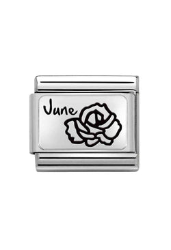 Nomination Composable Classic Link Month Flower Plate June in Silver
