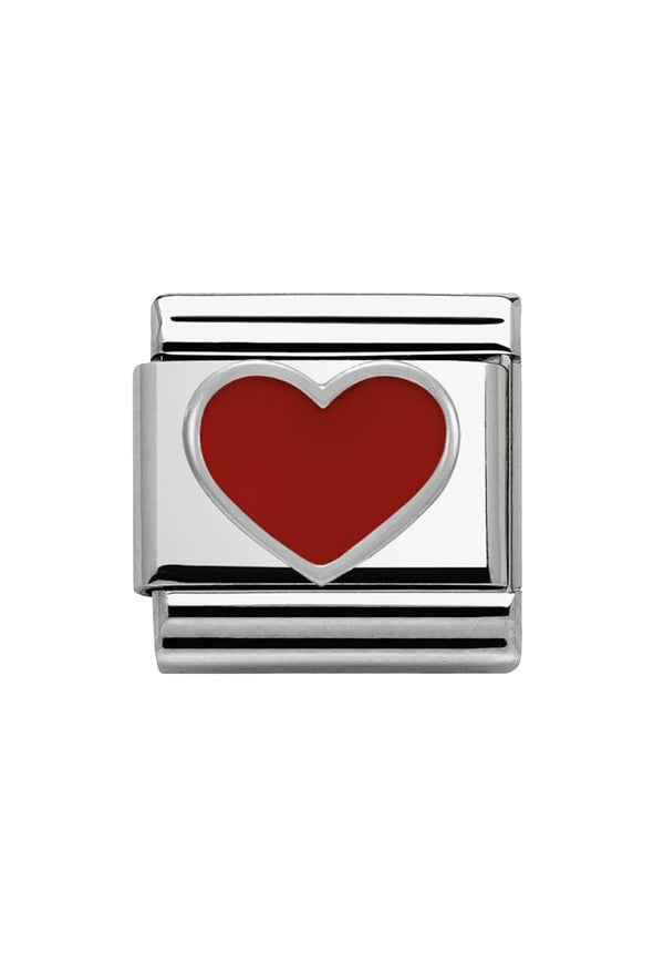 Nomination Composable Classic Link Red Heart in Silver