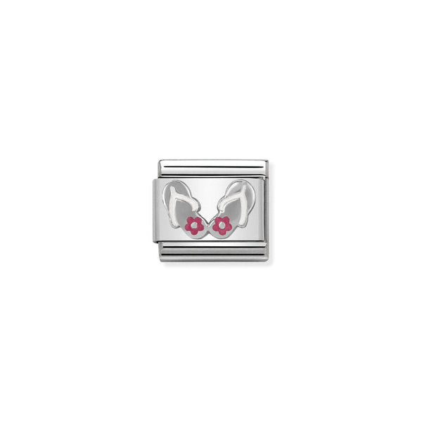 The Nomination Composable Classic Link Symbols Flip Flops, a pink enamel Silver 925 Charms & Pendants from Nomination Italy, available at OD’s Jewellers in St Helens