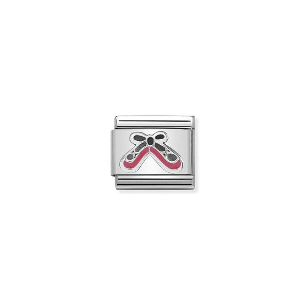 Nomination Composable Classic Link Symbols Ballet Shoes in Stainless Steel Enamel and 925 Silver