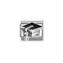 Nomination Composable Classic Black Graduation Hat in Silver