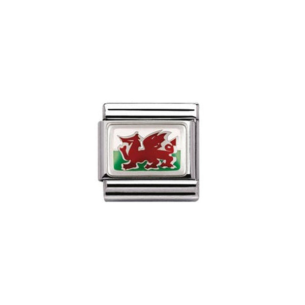 Nomination Composable Classic Link FLAGS WALES in Sterling Silver