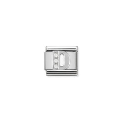 Nomination Composable Classic Link Alphabeth D in Cubic Zirconia and 925 Silver