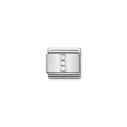 Nomination Composable Classic Link Alphabeth I in Cubic Zirconia and 925 Silver