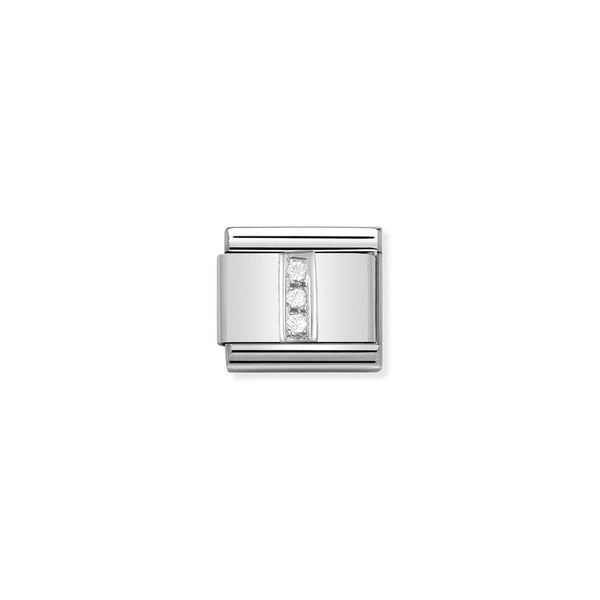 Nomination Composable Classic Link Alphabeth I in Cubic Zirconia and 925 Silver