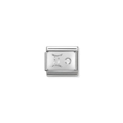 Nomination Composable Classic Link Zodiac Gemini in Cubic Zirconia and 925 Silver