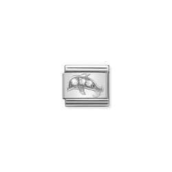 Nomination Composable Classic Link CL Symbols Dolphin in Cubic Zirconia and 925 Silver