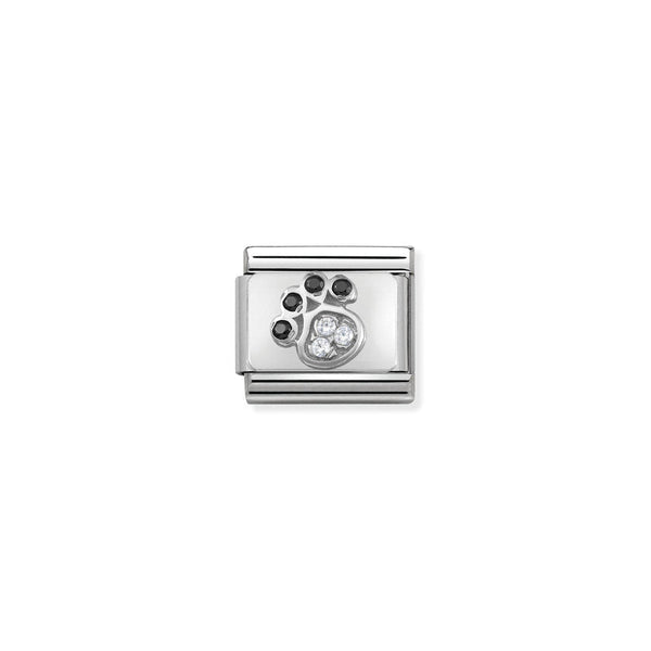 Nomination Composable Classic Link CL Symbols Paw Print in Cubic Zirconia and 925 Silver