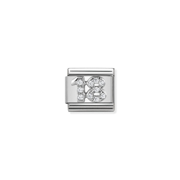 Nomination Composable Classic Link CL Symbols 18 in Cubic Zirconia and 925 Silver