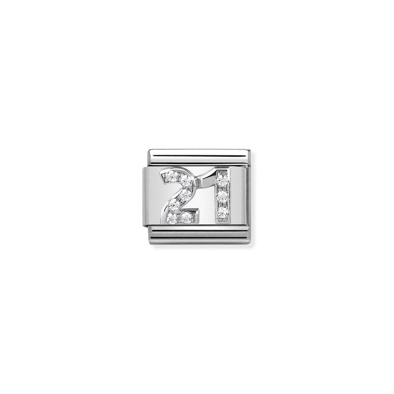 Nomination Composable Classic Link CL Symbols 21 in Cubic Zirconia and 925 Silver