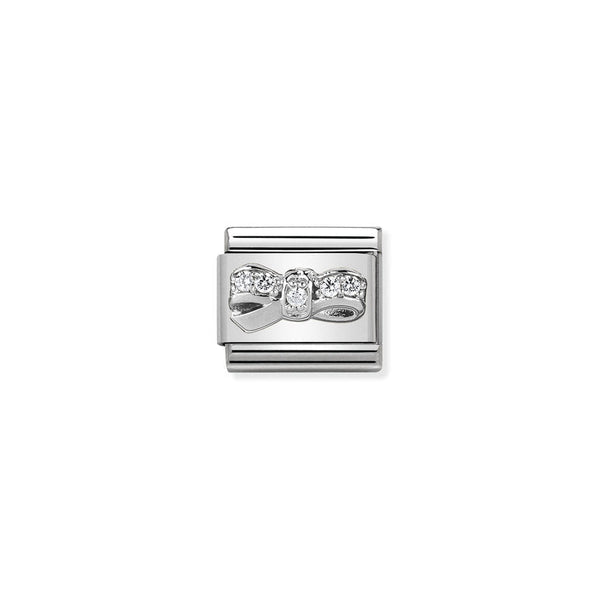 Nomination Composable Classic Link CL Symbols Bow Cherie in Cubic Zirconia and 925 Silver