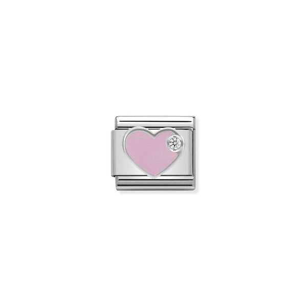 Nomination Composable Classic Link CL Symbols Pink Heart in Cubic Zirconia and 925 Silver