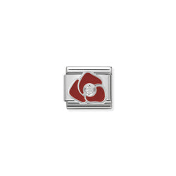 Nomination Composable Classic Link CL Symbols Red Rose in Cubic Zirconia and 925 Silver
