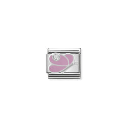 Nomination Composable Classic Link CL Symbols Pink Butterfly in Cubic Zirconia and 925 * Silver