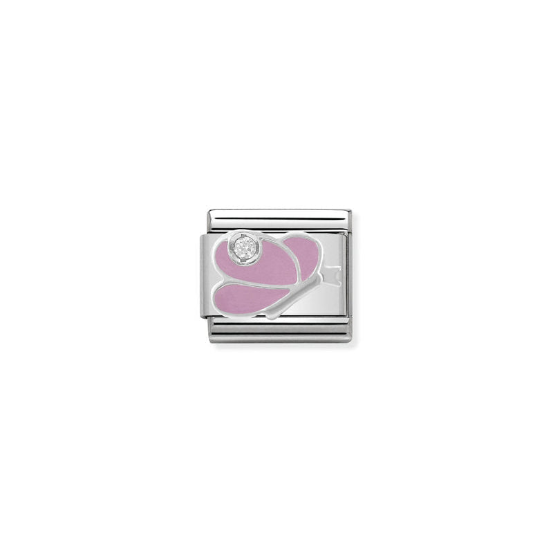 Nomination Composable Classic Link CL Symbols Pink Butterfly in Cubic Zirconia and 925 * Silver