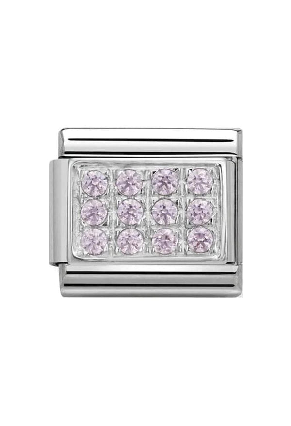 Nomination Composable Classic Link CL Pave Pink CZ in Cubic Zirconia and 925 Silver