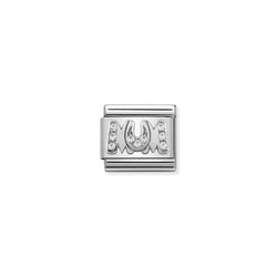 Nomination Composable Classic Link CL Pave Mum in Cubic Zirconia and 925 Silver