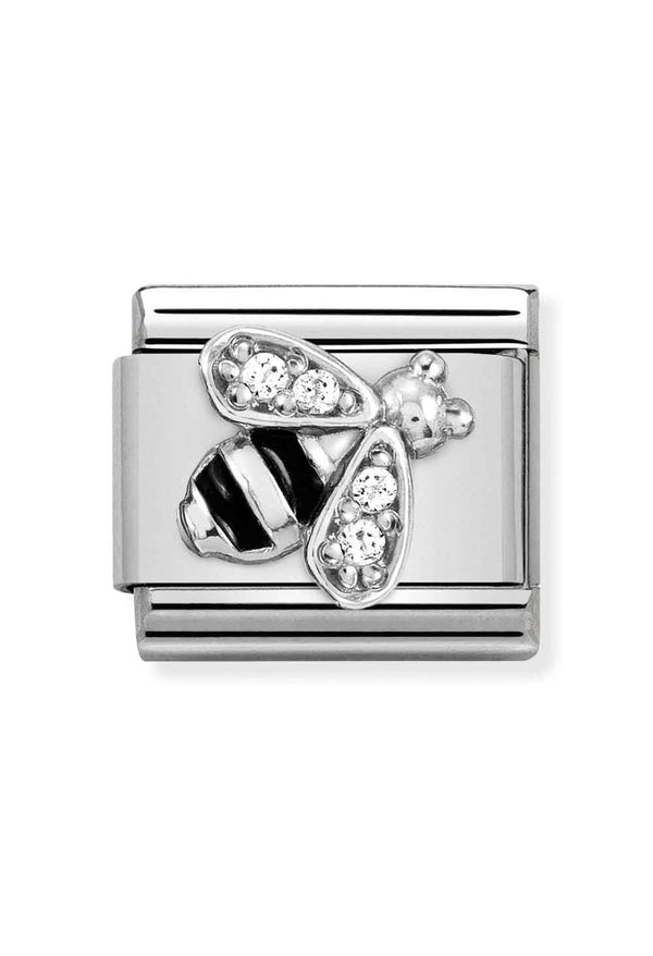 Nomination Composable Classic Link BEE in Sterling Silver with Enamel and White CZ