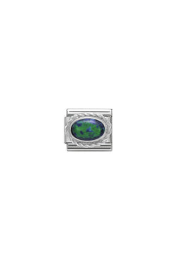 Nomination Composable Classic Link HARD STONES GREEN OPAL in Rich Silver 925