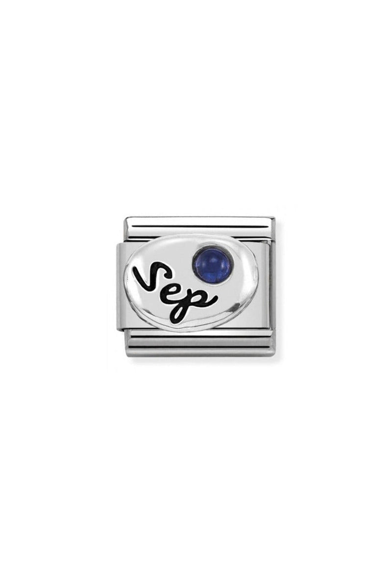 Nomination Composable Classic Link SYMBOLS SEPTEMBER SAPPHIRE in Stainless Steel, Sterling Silver and Stones