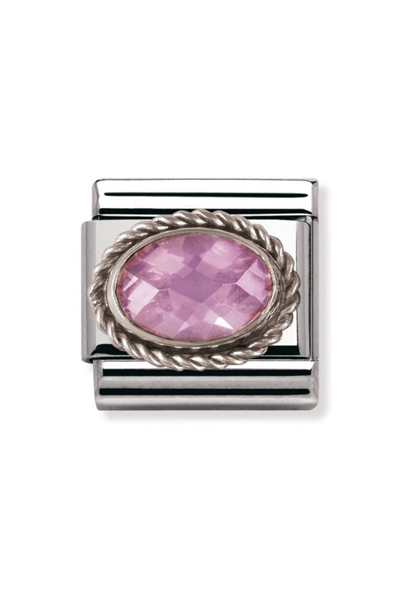 Nomination Composable Classic Link Faceted Cubic Zirconia PINK in Sterling Silver