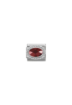 Nomination Composable Classic Link Faceted Cubic Zirconia RED in Sterling Silver