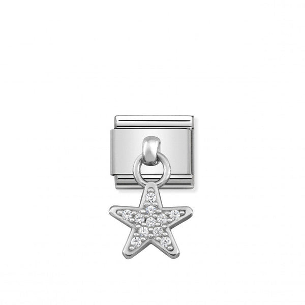 Nomination Composable Classic Link Charms Star Drop in Stainless Steel & Silver 925