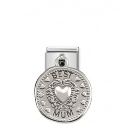 Nomination Composable Classic Link CHARMS WISHES BEST MUM in Steel and Silver 925