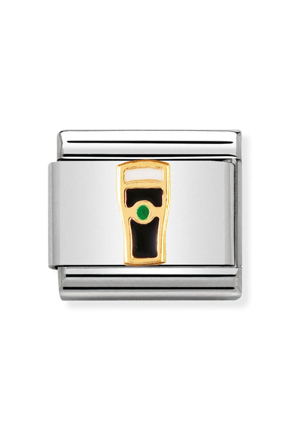 The Nomination Composable Guiness charm, a stainless steel enamel charm from Nomination Italy, available at OD’s Jewellers in St Helens