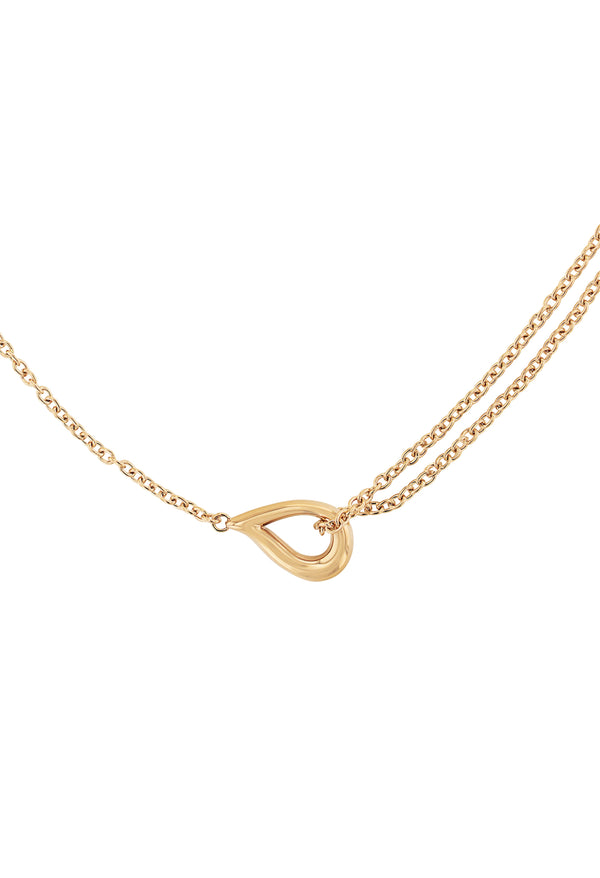 Calvin Klein Gold Plated Sculptured Drop Necklace