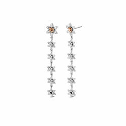 Clogau Natures Wonder Daffodil Drop Hoop Earrings Silver