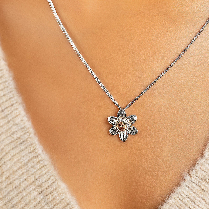 Clogau Natures Wonder Daffodil Pendant In Sterling Silver