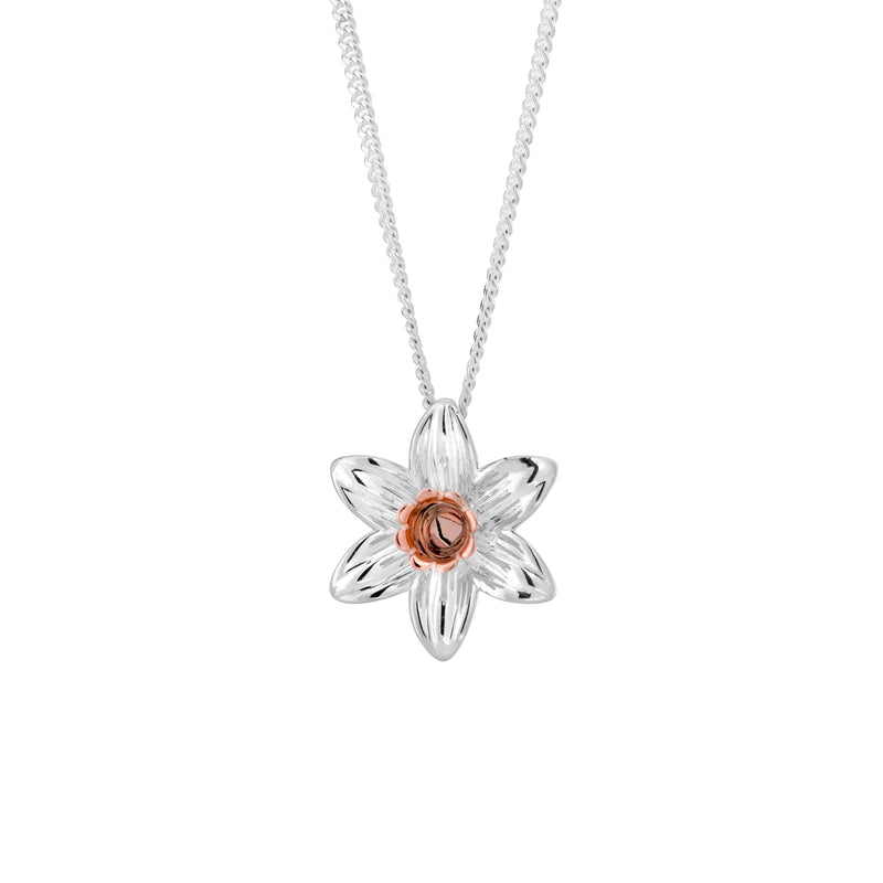 Clogau Natures Wonder Daffodil Pendant In Sterling Silver