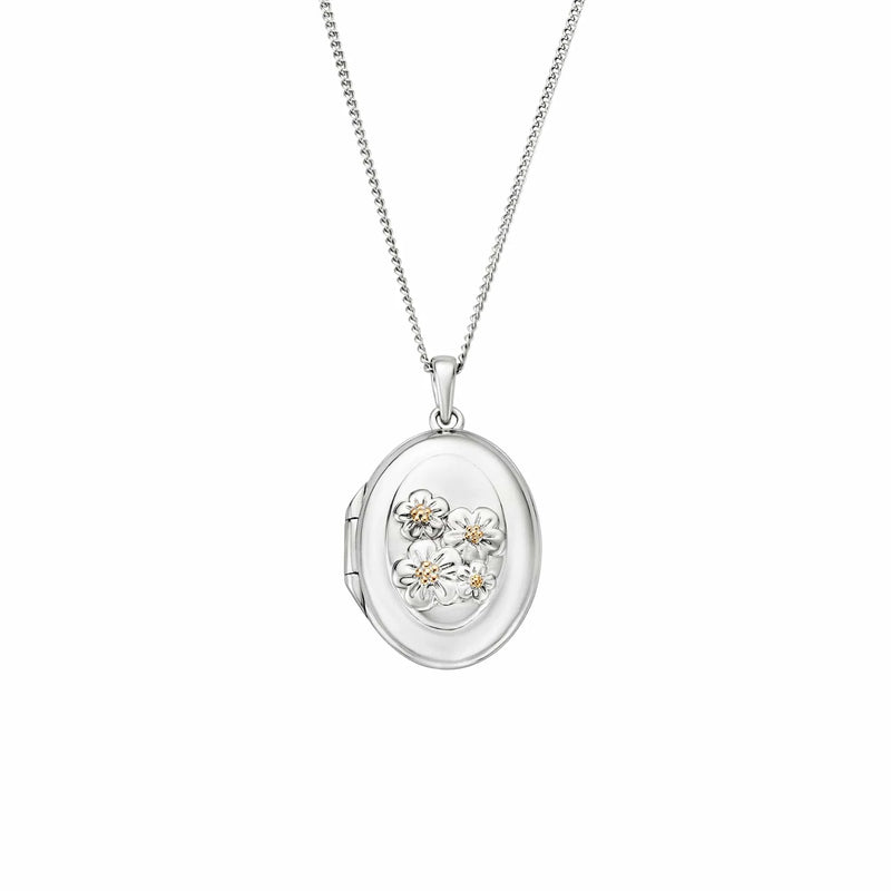 Clogau Silver Natures Wonder Forget Me Knot Locket 3SFMN907