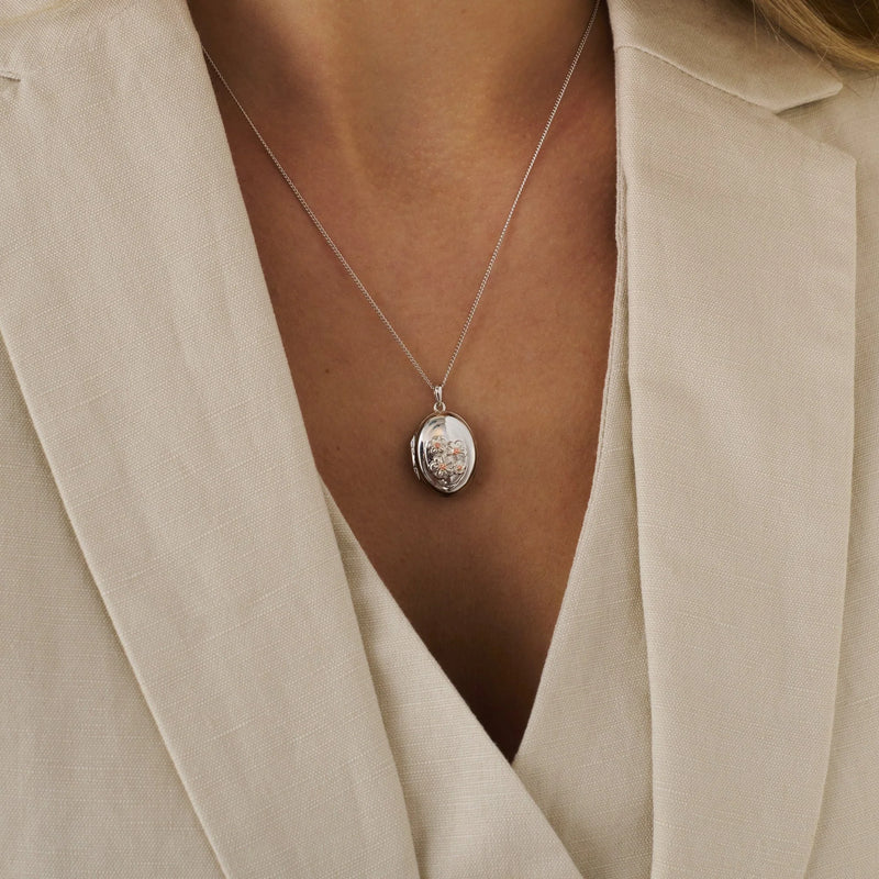 Clogau Silver Natures Wonder Forget Me Knot Locket 3SFMN907