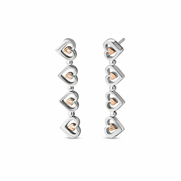 Clogau Silver Tree Of Life Heart Drop-Stud Earrings 3HEA884