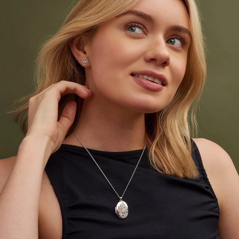Clogau Tree Of Life Oval Locket in Sterling Silver