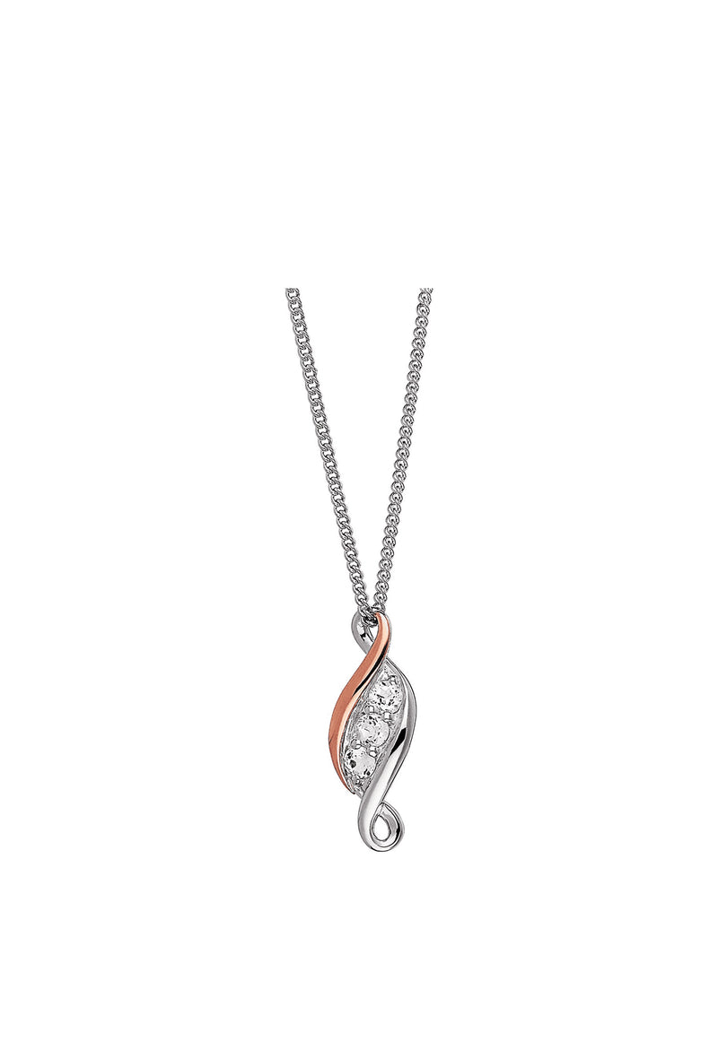 Clogau Past Present Future Pendant With White Topaz In Sterling Silver