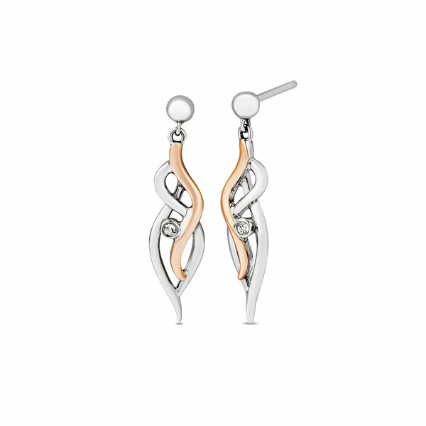 Clogau Sterling Silver Natures Wonder Waterfall Drop Earrings With White Topaz 3SSWF898