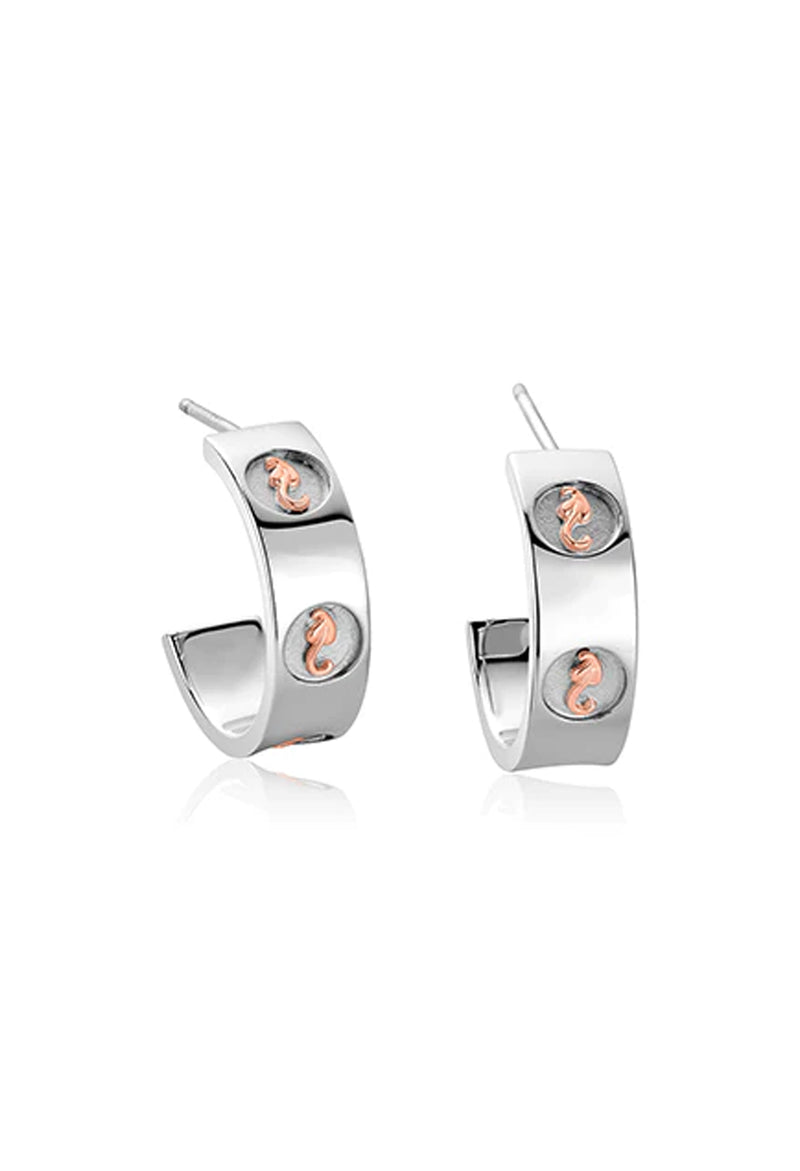 Clogau Tree Of Life Insignia Half Hoop Earrings Silver