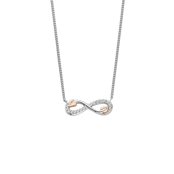 Clogau Tree of Life Infinity Necklace With White Topaz In Sterling Silver