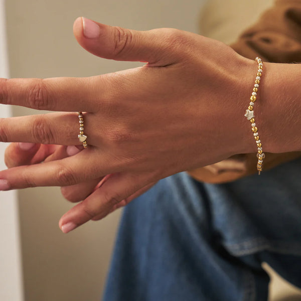 ChloBo Silver & Gold Plated Inset Heart Bracelet GMBHEART