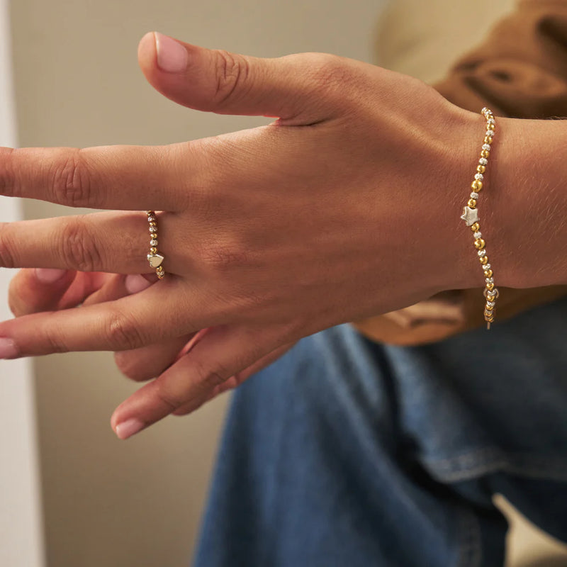 ChloBo Silver & Gold Plated Inset Heart Bracelet GMBHEART