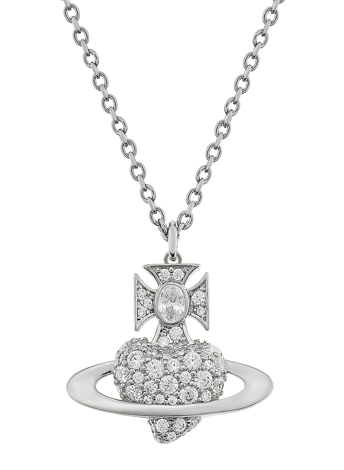 Vivienne Westwood Platinum Plated Agnatha Necklace 630203G0-02P102-