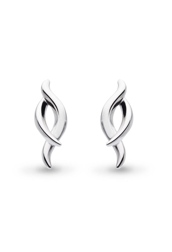 Kit Heath Entwine Twine Twist Stud Earrings in Silver