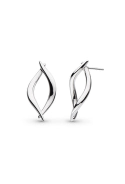 Kit Heath Entwine Twine Twist Link Stud Earrings in Silver