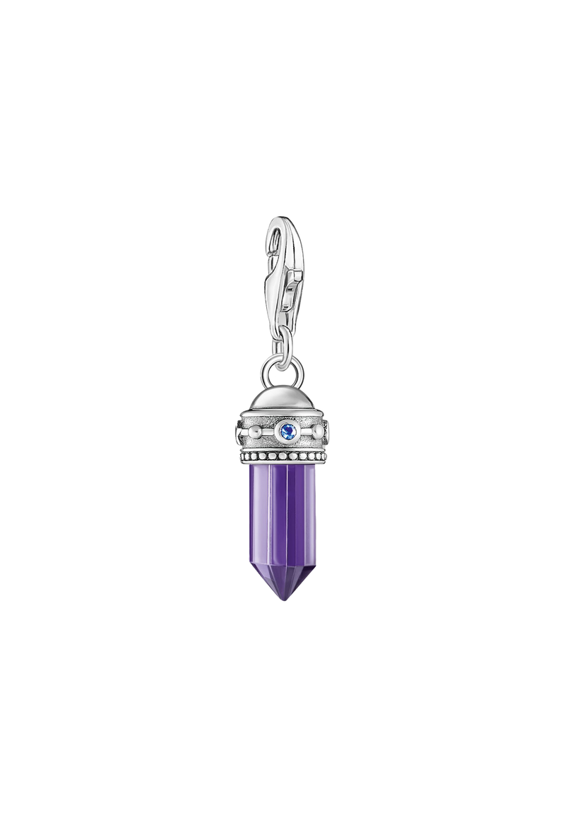 Thomas Sabo Imitation Amethyst Hexagon Charm in Silver