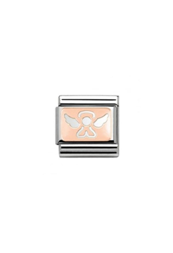 Nomination Composable Classic Link PLATES CUSTOM ANGEL in Stainless Steel & 9k Rose Gold